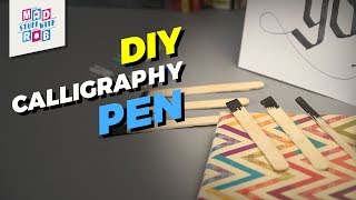 How to make calligraphy pen with icecream stick  tutorial Hindi  diy Calligraphy pen at home [upl. by Leisha494]