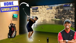 Playing 18 Holes on my Home Golf Simulator SkyTrak amp TGC 2019 [upl. by Nwonknu]