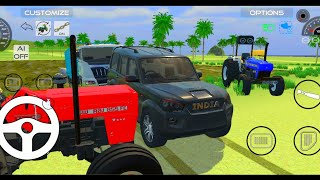 Drive Bing JCB And full Swaraj Loading Bori Eicher With Scorpio Indian Vehicles New Holland [upl. by Cassy]