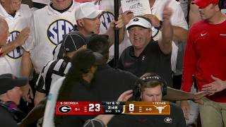 CONTROVERSY in Georgia vs Texas 😳 Refs overturn pass interference call Kirby Smart unhappy 👀 [upl. by Sayer]