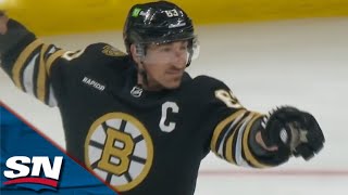 Brad Marchand Buries Shorthanded Goal In Opening Minute To Give Bruins Early Lead [upl. by Ellitnahc]