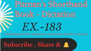 Exercise 183 II Pitman Shorthand Book II Dictation Exercise 80wpm [upl. by Amsden]