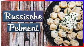 Original Russisches Pelmeni Rezept gefüllte Teigtaschen mit Hackfleisch selber machen пельмени ⬇️ [upl. by Bonnell]