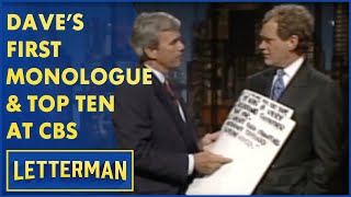 Daves First Monologue amp Top Ten At CBS  Letterman [upl. by Bond]