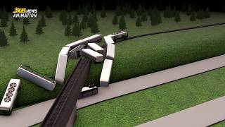 Animation of how an Amtrak train derailed near DuPont [upl. by Gereron]