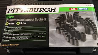 Harbor Freights Best 37 Piece Impact Socket Set Made In Taiwan [upl. by Adlen]