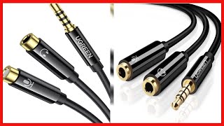 UGREEN Headphone Splitter 35mm 4 Pole TRRS Audio Splitter Mic Y Headset Splitter Stereo Separate [upl. by Ayrad]