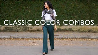 Classic Color Combinations That Always Look Chic  How To Wear Green [upl. by Mahtal]