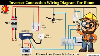 Inverter Connection Wiring Diagram For Home inverterwiring [upl. by Frohman274]