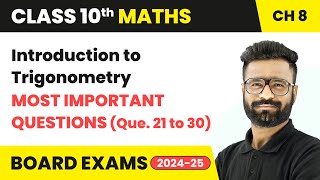 Introduction to Trigonometry  MIQs Que 21 to 30  Class 10 Maths Chapter 8  CBSE 202425 [upl. by Ayram663]