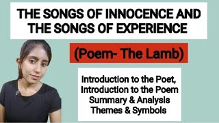 The Songs of Innocence The Lamb Poem Introduction Summary Analysis Themes etc apeducationhub [upl. by Wit]