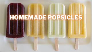 Healthy Homemade Popsicles  Homemade Ice Pops  4 easy Recipes [upl. by Grishilde]