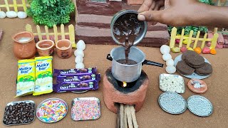 Miniature Dark Chocolate Cake Recipe  Chocolate Cake Recipe  Mini Food Passion [upl. by Lemuel]