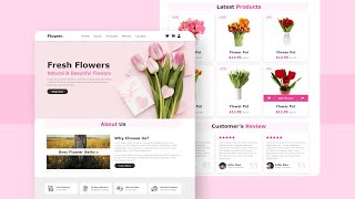 Create A Responsive ECommerce Flower Shop Website Design Using Pure HTML amp CSS Only [upl. by Marjorie865]