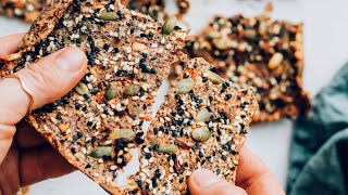 Easy Seed Crackers with Everything Bagel Seasoning  Minimalist Baker Recipes [upl. by Okubo]