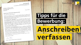 BewerbungsTipps Anschreiben verfassen [upl. by Yllas882]