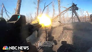 Dramatic battle video shows Ukrainian raid on Russian trenches near Bakhmut [upl. by Atem]