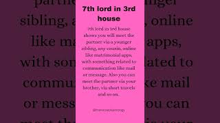 7th lord in 3rd house  Spouse astrology [upl. by Jae291]