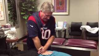 Your Houston Chiropractor Dr Gregory Johnson Demonstrates Adjusting The Athlete Texans Rodeo Day [upl. by Geralda]