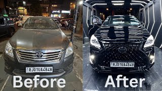 Toyota Innova Modified 12 साल पुरानी Innova में Lexus Kit लगा दी 🦇  Interior  Damping  Headlight [upl. by Balcer]