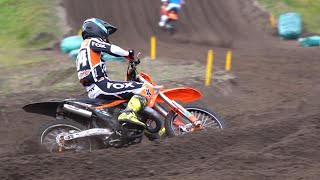 Best Of MX125 Two Stroke Action  Dutch MX Season Opener Lierop [upl. by Annawek]