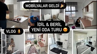 MOBİLYALARIMIZ GELDİ🎉İDİLampBERİL YENİ ODA TURU😍VLOG 🪆 [upl. by Kevyn87]