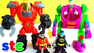 Imaginext Robin Robot Mecanico vs Joker Robot Suit [upl. by Ellennad]