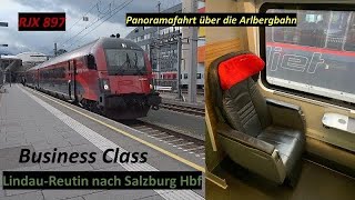 Panoramamitfahrt im ÖBB Railjet Business Class von LindauReutin nach Salzburg Hbf mit max 220 kmh [upl. by Eenej]