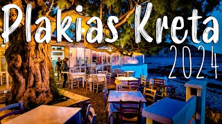 Plakias Kreta walking through Plakias night life drone shots Greece 2024 [upl. by Fisken]