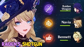 TRY THIS GENSHIN TEAM  The Raidens Shotgun  Navia Team Genshin Impact [upl. by Yelsnik831]