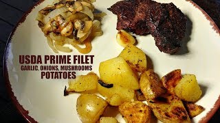 USDA Prime Beef Filet On The Blackstone Griddle amp Charcoal Grill Combo [upl. by Bachman]