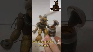 Painting my custom Golden Freddy painting fivenightsatfreddys fnaf fnafmovie goldenfreddy [upl. by Schnapp26]