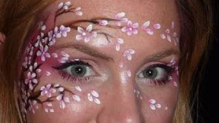 Cherry Blossom Face Painting Tutorial [upl. by Anisor]