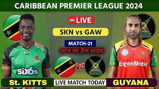 CPL 2024 Live Guyana Amazon Warriors vs St Kitts amp Nevis Patriots Live  GAW vs SKN Live Commentary [upl. by Eralc]