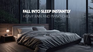 Drift Away from Insomnia 🌌  Rain Wind and Calming Piano Music in Your Relaxation Sanctuary [upl. by Elish]