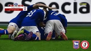 Ipswich Town vs Bristol City Highlights  EFL Championship 2324  PES 21 [upl. by Hsoj950]