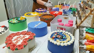 How to Make a Lettering Cake  Korean Food ASMR [upl. by Aleunam425]