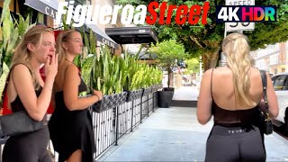 Exploring Figueroa Street Vibes Los AngelesCa🌴🌴4KHDR🚶🏻‍♂️Walking Tour [upl. by Dahle]