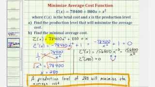 Ex Find the Average Cost Function and Minimize the Average Cost [upl. by Syl]