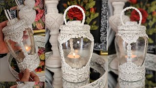 Decorative Lantern from recycled glass jarHow to make lantern [upl. by Oicor]