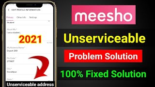 How to fix unserviceable problem in meesho  Meesho app me unserviceable problem sahi kaise kare [upl. by Rosy215]