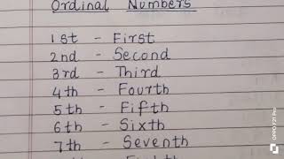 ordinal numbers l [upl. by Manas534]