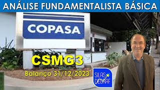 CSMG3  CIA SANEAM MINAS GERAIS SA  COPASA ANÁLISE FUNDAMENTALISTA BÁSICA PROF SILAS DEGRAF [upl. by Alodi]