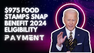 292  536  768  975 Food Stamps SNAP Benefit 2024 Eligibility Payment Schedule [upl. by Fairfax]