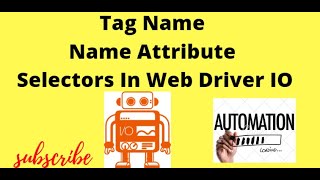 Selectors In Web Driver IO Part1  Webdriverio tutorials [upl. by Nettle]