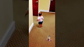 Baby run into wall learning to walk [upl. by Georgie]