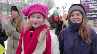 Womens march and rally in cold at in Montreal [upl. by Nuzzi425]