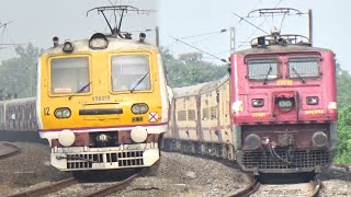 Dangerous Railway Curves  Intercity ExpressBandel Katwa Emu Local Trains Curving at Full Speed [upl. by Oremor]