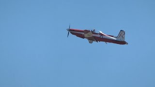 Pilatus PC9 N977PC Taxiing and Takeoff from Medford Rogue Valley International Airport MFR [upl. by Verney]