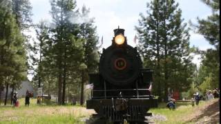 Sumpter Valley Railroad No 19 Steaming into Sumpter [upl. by Calabresi480]